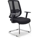 Zeon Büro Ofis Sistemleri // Comfort Visitor Black Misafir Bekleme Koltuğu Sabit Krom Ayak - Siyah