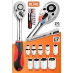 Zephoo 8 mm - 24 mm 12 Parça Cırcırlı Lokma Takımı Seti Standlı Cr-V Çelik Lokma Anahtarı Seti 1/2