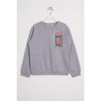 Zepkids Ön Arka Dijital Baskı Detaylı Gri Melanj Renk Erkek Çocuk Sweatshirt - 11 - 12 Yaş