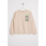 Zepkids Ön Arka Dijital Baskı Detaylı Taş Renk Erkek Çocuk Sweatshirt - 10 - 11 Yaş - Taş Rengi