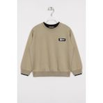 Zepkids Yakası Kaşkorse Detaylı Haki Renk Erkek Çocuk Sweatshirt - 7 - 8 Yaş