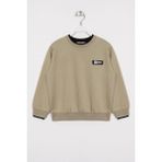 Zepkids Yakası Kaşkorse Detaylı Haki Renk Erkek Çocuk Sweatshirt - 8 - 9 Yaş