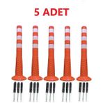 Zeplin 5 Adet Kırmızı Renk Otopark Düzenleyici 75 cm Eco Delinatör - 1 Parça