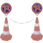 Zeplin 70 cm Park Yapılmaz Seti (2 Adet Park Yapılmaz Levhası + 2 Adet 70 cm Koni +2 Metre 8mm Plastik Zincir) - 1