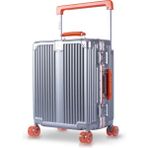 Zeplin Boxy Pc Policarbon Kabin Boy Valiz Silver-Turuncu - Turuncu - Gri