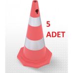 Zeplin Çift Reflektifli Trafik Konisi 500mm Ecolıght 5 Adet