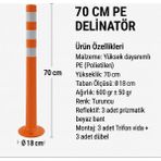 Zeplin Delinatör – Üçlü Reflektifli 70 cm Pe - yok