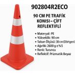 Zeplin Pe Trafik Konisi – Çift Reflektifli –90 cm - yok