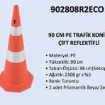 Zeplin Pe Trafik Konisi | Çift Reflektifli – 90CM - YOK