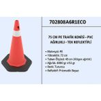 Zeplin Pe Trafik Konisi | Pvc Ağırlıklı – Tek Reflektifli– 75 cm - YOK