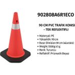 Zeplin Pe Trafik Konisi | Pvc Ağırlıklı – Tek Reflektifli – 90 cm - YOK