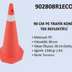 Zeplin Pe Trafik Konisi | Tek Reflektifli – 90 cm - YOK