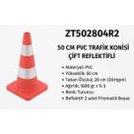 Zeplin Pvc Trafik Konisi | Çift Reflektifli 50 cm - yok