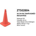 Zeplin Pvc Trafik Konisi | Reflektifsiz 50CM - yok