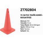 Zeplin Pvc Trafik Konisi | Reflektifsiz 75 cm - yok