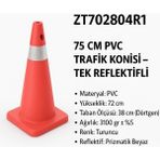 Zeplin Pvc Trafik Konisi | Tek REFLEKTIFLI75 cm - yok