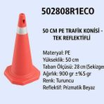 Zeplin Trafik Konisi | Tek Reflektifli – 50 cm Pe - yok