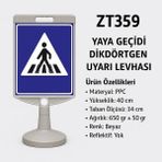 Zeplin Yaya Geçidi Dikdörtgen Uyarı Levhası - yok