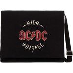 Zepplin Giyim Ac Dc Vintage Siyah Kanvas Postacı Çantası - 34x27x8 cm
