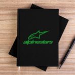 Zepplin Giyim Alpinestars Logo Siyah Çizgisiz Kanvas Defter Çizgisiz - 14x21 cm