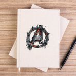 Zepplin Giyim Avengers Logo 2 Çizgisiz Kanvas Defter Çizgisiz - Krem - 14x21 cm