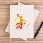 Zepplin Giyim Basketball Fire Siluet Çizgisiz Kanvas Defter Çizgisiz - Krem - 14x21 cm