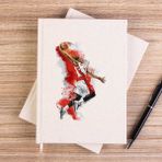 Zepplin Giyim Basketbol Baller Red Siluet Çizgisiz Kanvas Defter Çizgisiz - Krem - 14x21 cm