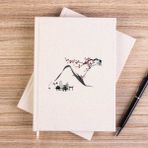 Zepplin Giyim Black Chinese Houses Scenery Çizgisiz Kanvas Defter Çizgisiz - Krem - 14x21 cm