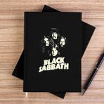 Zepplin Giyim Black Sabbath Siluet Siyah Çizgisiz Kanvas Defter Çizgisiz - 14x21 cm