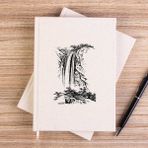 Zepplin Giyim Black Siluet Of Waterfall Çizgisiz Kanvas Defter Çizgisiz - Krem - 14x21 cm