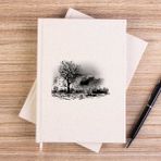 Zepplin Giyim Black Tree Lake Çizgisiz Kanvas Defter Çizgisiz - Krem - 14x21 cm