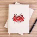 Zepplin Giyim Bloodbath Logo Red Çizgisiz Kanvas Defter Çizgisiz - Krem - 14x21 cm