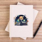 Zepplin Giyim Book Planets Çizgisiz Kanvas Defter Çizgisiz - Krem - 14x21 cm