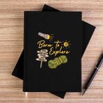 Zepplin Giyim Born To Explore Siyah Çizgisiz Kanvas Defter Çizgisiz - 14x21 cm
