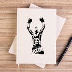 Zepplin Giyim Boxing Fighter Siluet Çizgisiz Kanvas Defter Çizgisiz - Krem - 14x21 cm