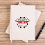 Zepplin Giyim Boxing Wrestling Çizgisiz Kanvas Defter Çizgisiz - Krem - 14x21 cm