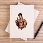 Zepplin Giyim Bruce Lee Kick Dragon Çizgisiz Kanvas Defter Çizgisiz - Krem - 14x21 cm