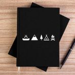 Zepplin Giyim Camp Icon Siyah Çizgisiz Kanvas Defter Çizgisiz - 14x21 cm