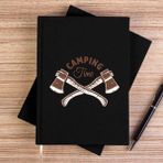 Zepplin Giyim Camping Time Siyah Çizgisiz Kanvas Defter Çizgisiz - 14x21 cm
