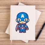 Zepplin Giyim Captain America Animation Çizgisiz Kanvas Defter Çizgisiz - Krem - 14x21 cm
