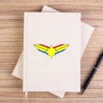 Zepplin Giyim Captain Marvel Logo Çizgisiz Kanvas Defter Çizgisiz - Krem - 14x21 cm