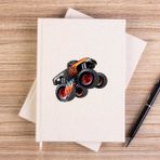Zepplin Giyim Cartoon Monster Truck Çizgisiz Kanvas Defter Çizgisiz - Krem - 14x21 cm