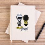Zepplin Giyim Daft Punk Cartoon Çizgisiz Kanvas Defter Çizgisiz - Krem - 14x21 cm