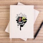 Zepplin Giyim Daft Punk Cartoon Head Çizgisiz Kanvas Defter Çizgisiz - Krem - 14x21 cm