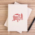 Zepplin Giyim Death Logo Çizgisiz Kanvas Defter Çizgisiz - Krem - 14x21 cm