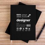 Zepplin Giyim Designer Siyah Çizgisiz Kanvas Defter Çizgisiz - 14x21 cm