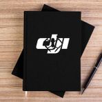 Zepplin Giyim Dj Logo Silüet Siyah Çizgisiz Kanvas Defter Çizgisiz - 14x21 cm