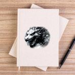 Zepplin Giyim Dragon Pencil Drawing Çizgisiz Kanvas Defter Çizgisiz - Krem - 14x21 cm