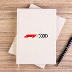 Zepplin Giyim F1 Audi Logo Çizgisiz Kanvas Defter Çizgisiz - Krem - 14x21 cm