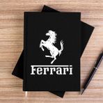 Zepplin Giyim Ferari Logo Siyah Kanvas Defter Çizgisiz - 14x21 cm